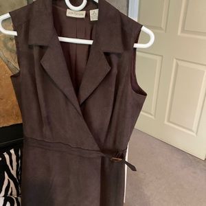 Original Ann Taylor lined brown silk skort dress romper Size~8. NWOT